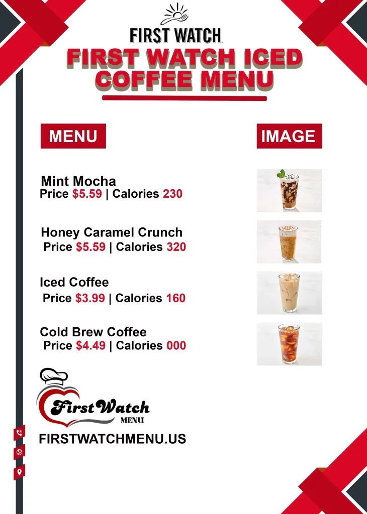 First Watch Iced Coffee Menu USA